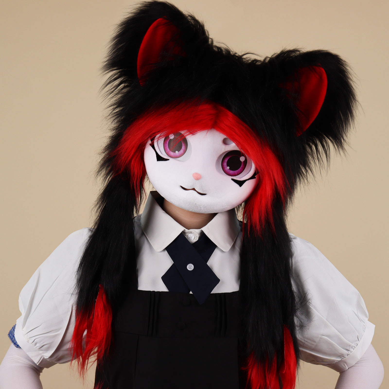 Kigurumi Plush Animal Head Wearable Hoodie Lolita Ready-to-Wear Cosplay Cute Animal Costume Furry Costume — image 4