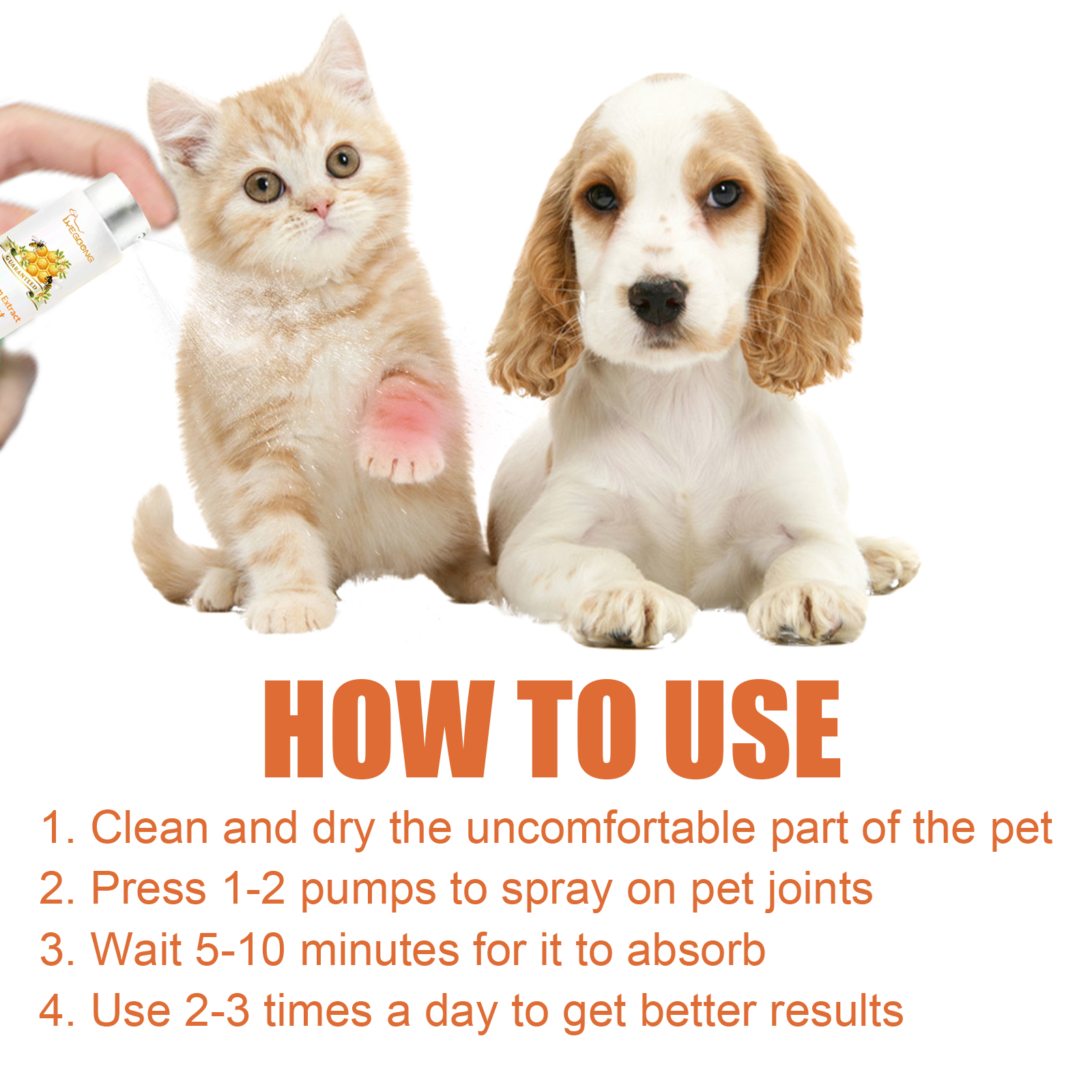 Bee Pet Joint Repair Spray, Joint Support Supplement For Dogs & Cats, Relief Joint Swelling & Discomfort, Improve Mobility — image 2