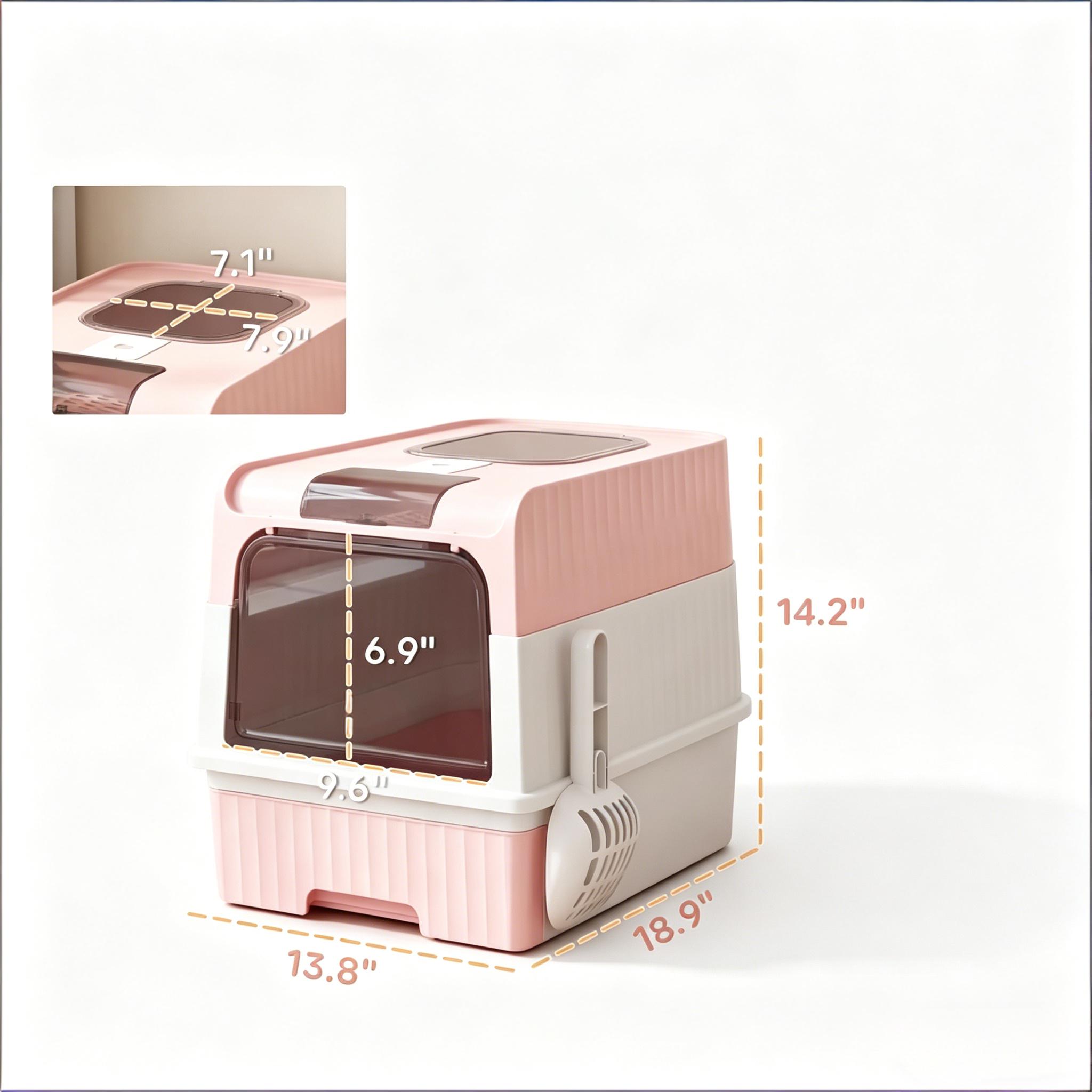 Pet Litter Box, Fully Enclosed Litter Box, Compact Cat Litter Box — image 4