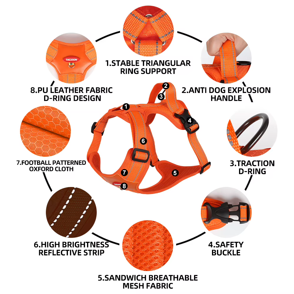 Dog Harness and Leash Set, Reflective, Anti-Pull, for Small and Medium-Sized Dogs, Escape-Proof — image 4