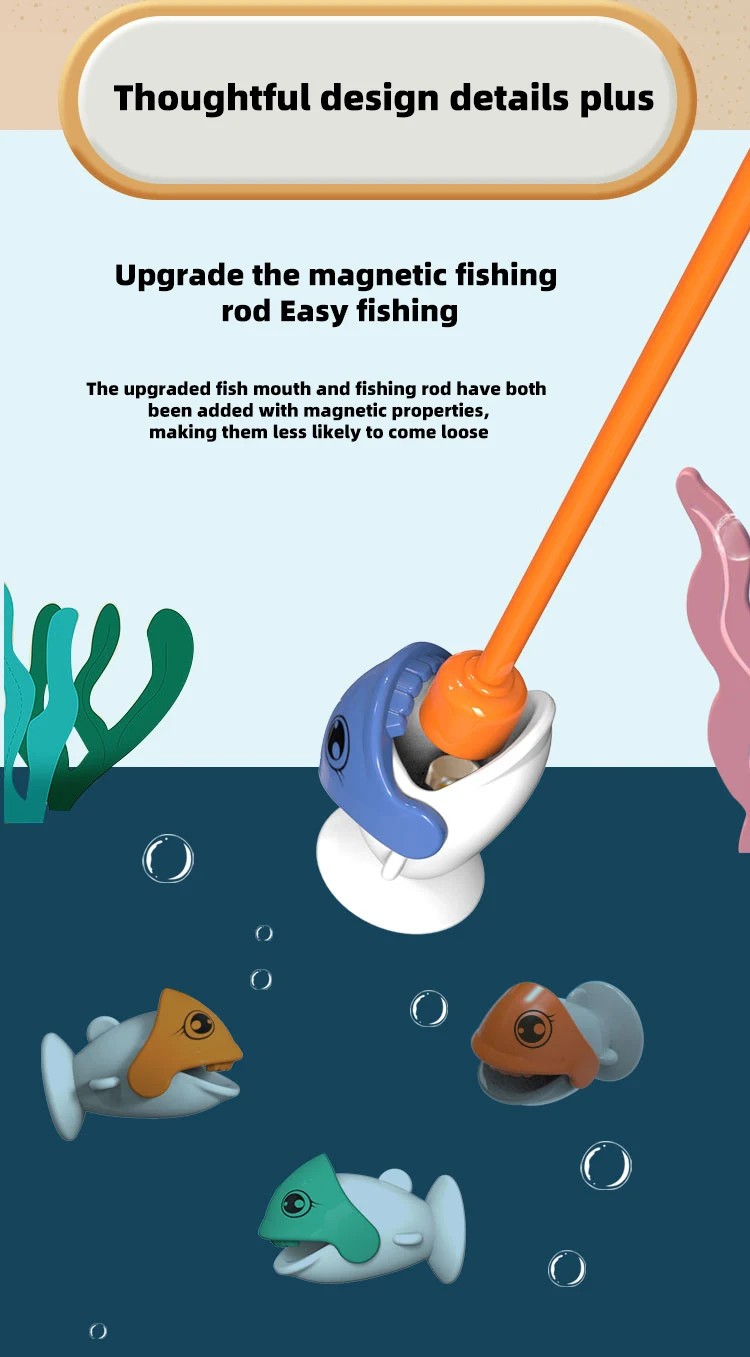 Juego de Pesca Magnética con Dinosaurios: Conjunto Educativo Bicapa para Niños con 12 Peces y 2 Cañas — imagen 3