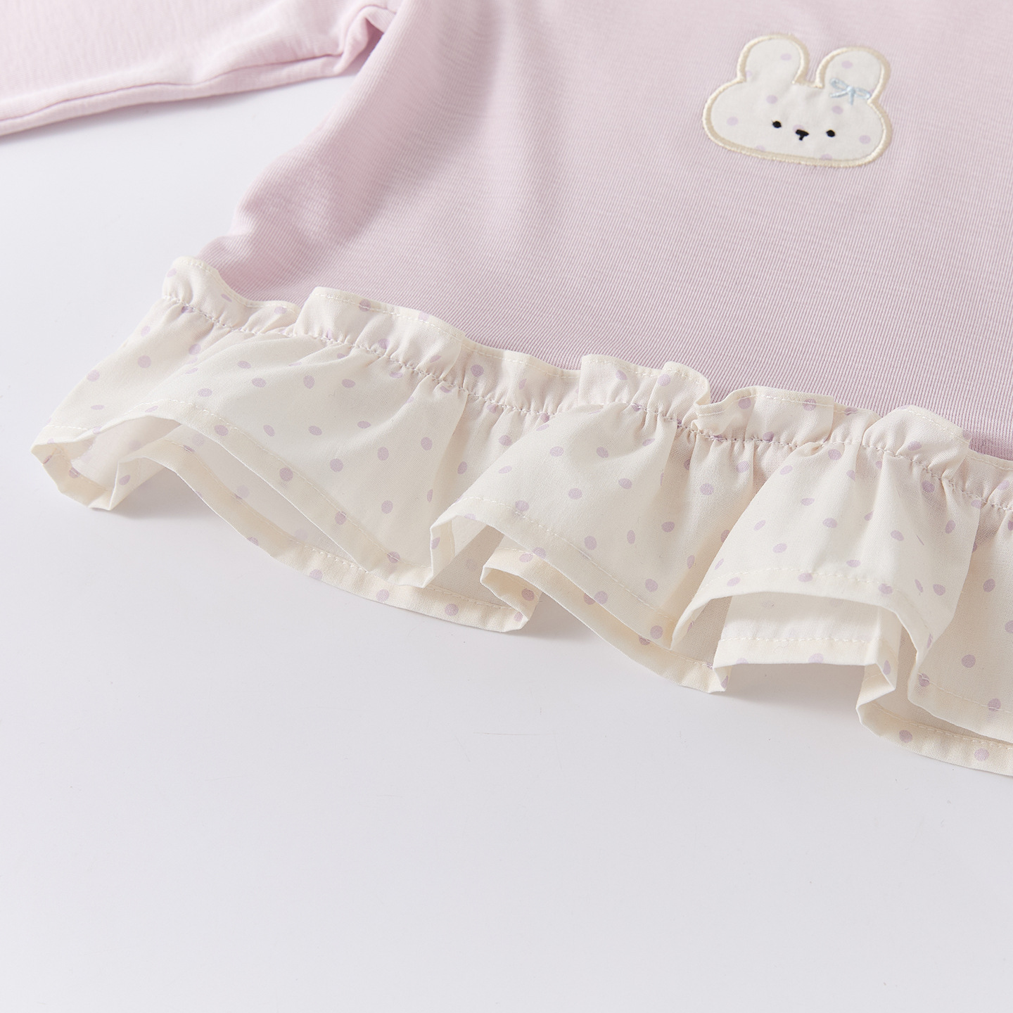 Infant Toddler Seamless Bodysuit, Cute Baby Girl Versatile Rabbit Bow Top — image 5