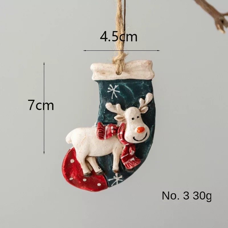 American Retro Christmas Resin Ornament Reindeer Carousel Christmas Tree Decoration Hanging Ornament Scene Decor — image 4