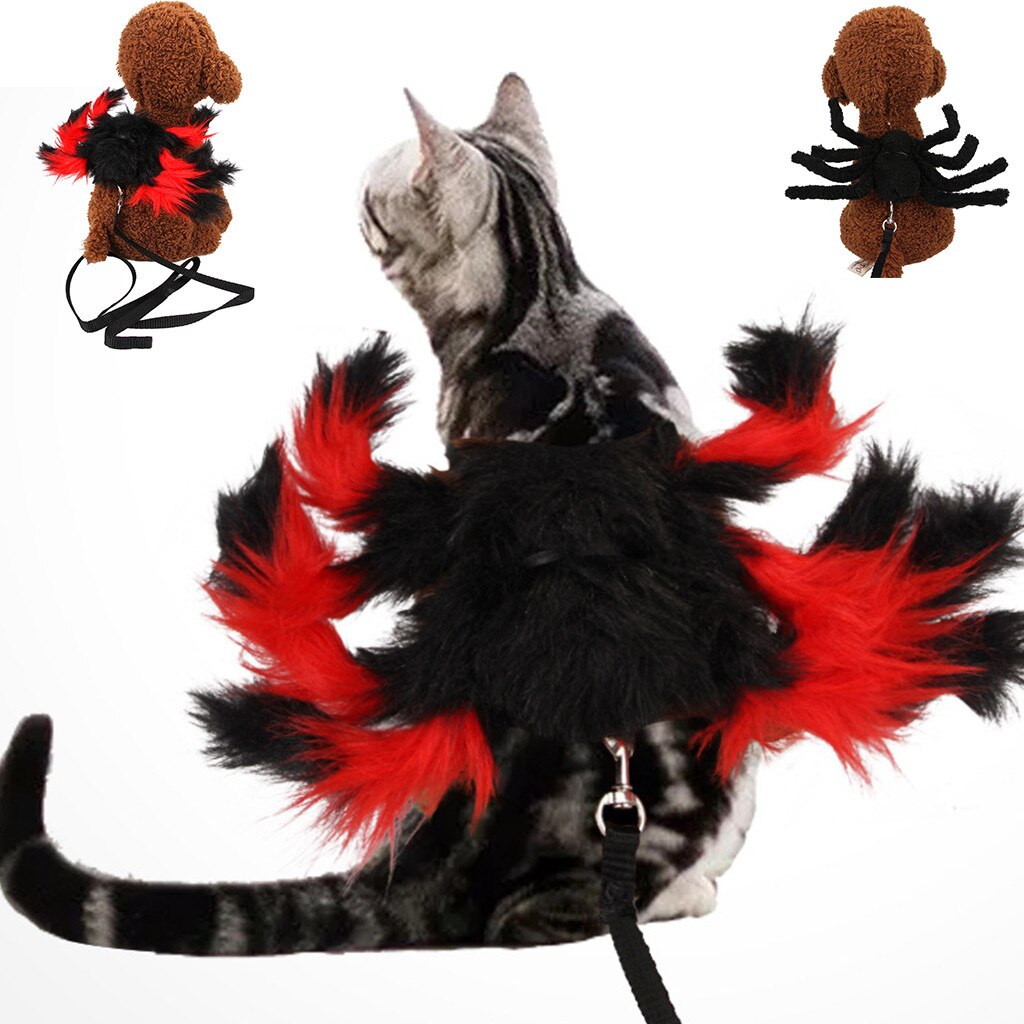 Ropa de Animales Vestimenta para Gatos y Perros Disfraz de Halloween Cuello con Correa Spider Artes Natural Hogar Decoración de Halloween — imagen 1