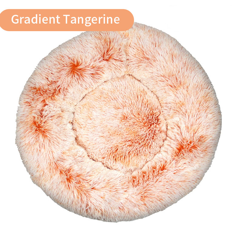 Dog Kennel Cat Kennel Plush Round Gradual Change Pet Kennel Dog Bed Winter Mat Gradual Change Pet Mattress Pet Supplies — image 11