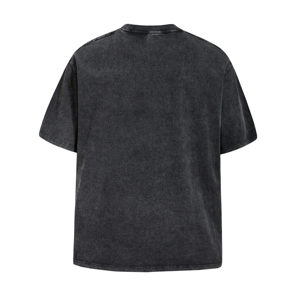 Camiseta de manga corta con impresión de gatito cómico desgastada — imagen 3