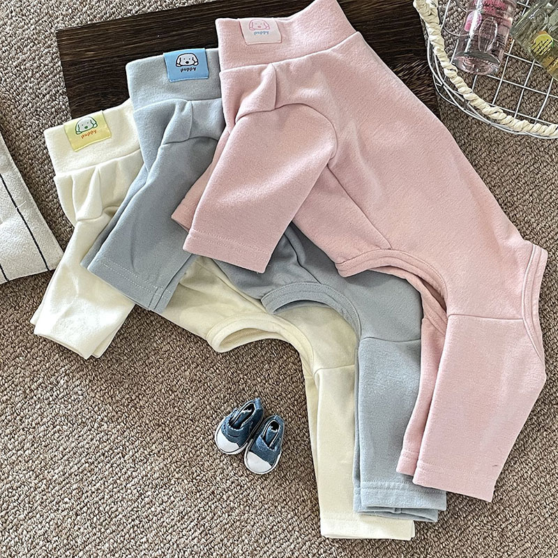 Elastic Pet Onesie, Four-Legged Pajamas for Small to Medium Dogs, Cream Color, Cozy Home Base Shirt, Warm Winter Dog Clothes — image 8