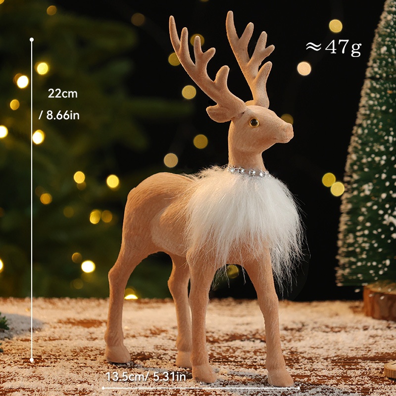 Christmas Reindeer Decoration, Christmas Ornament, Cartoon Holiday Decorative Figurine — image 9