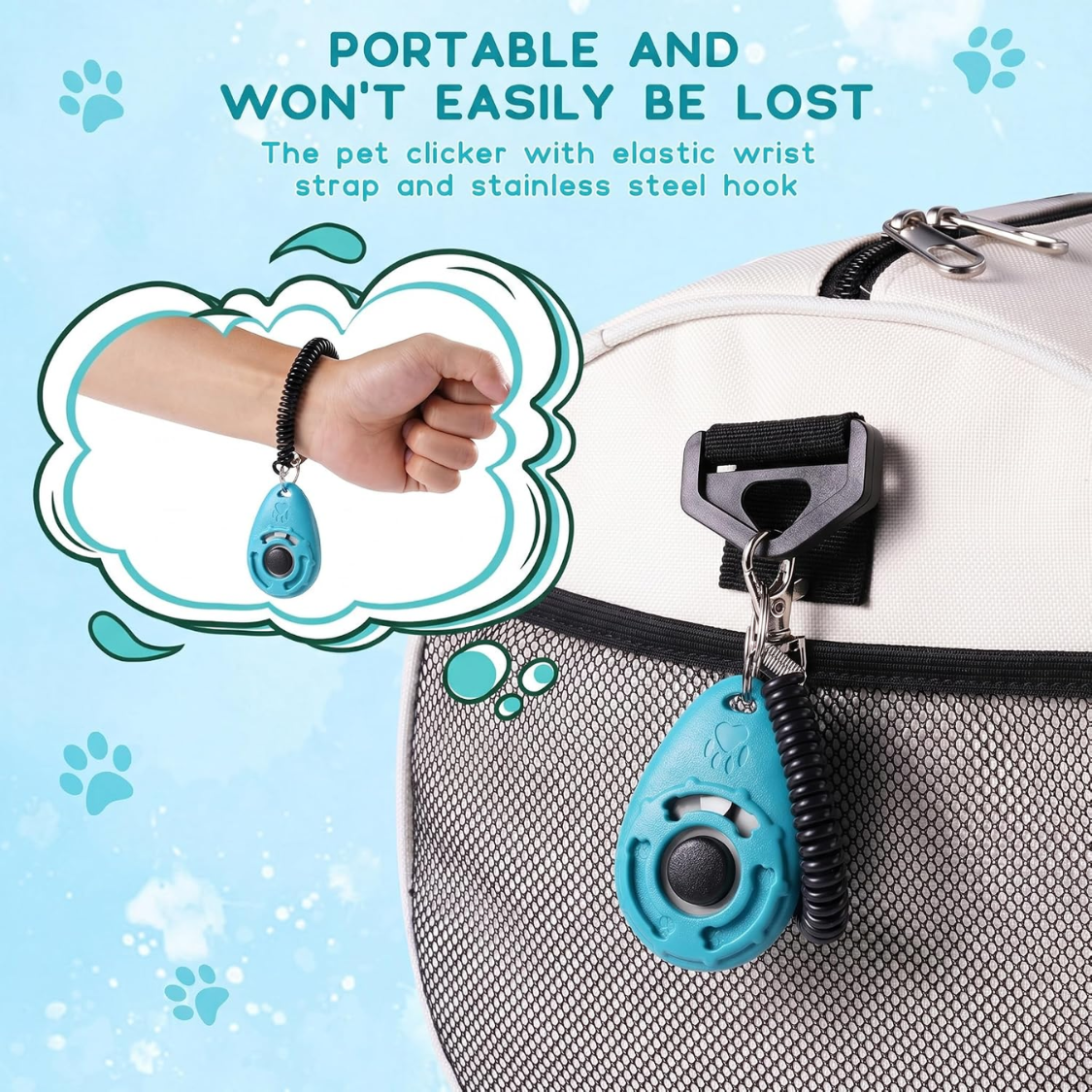 Dog Training Clicker With Sring Wrist And Keyring Pet Dog Training Clickers For Puppy, Cat — image 6