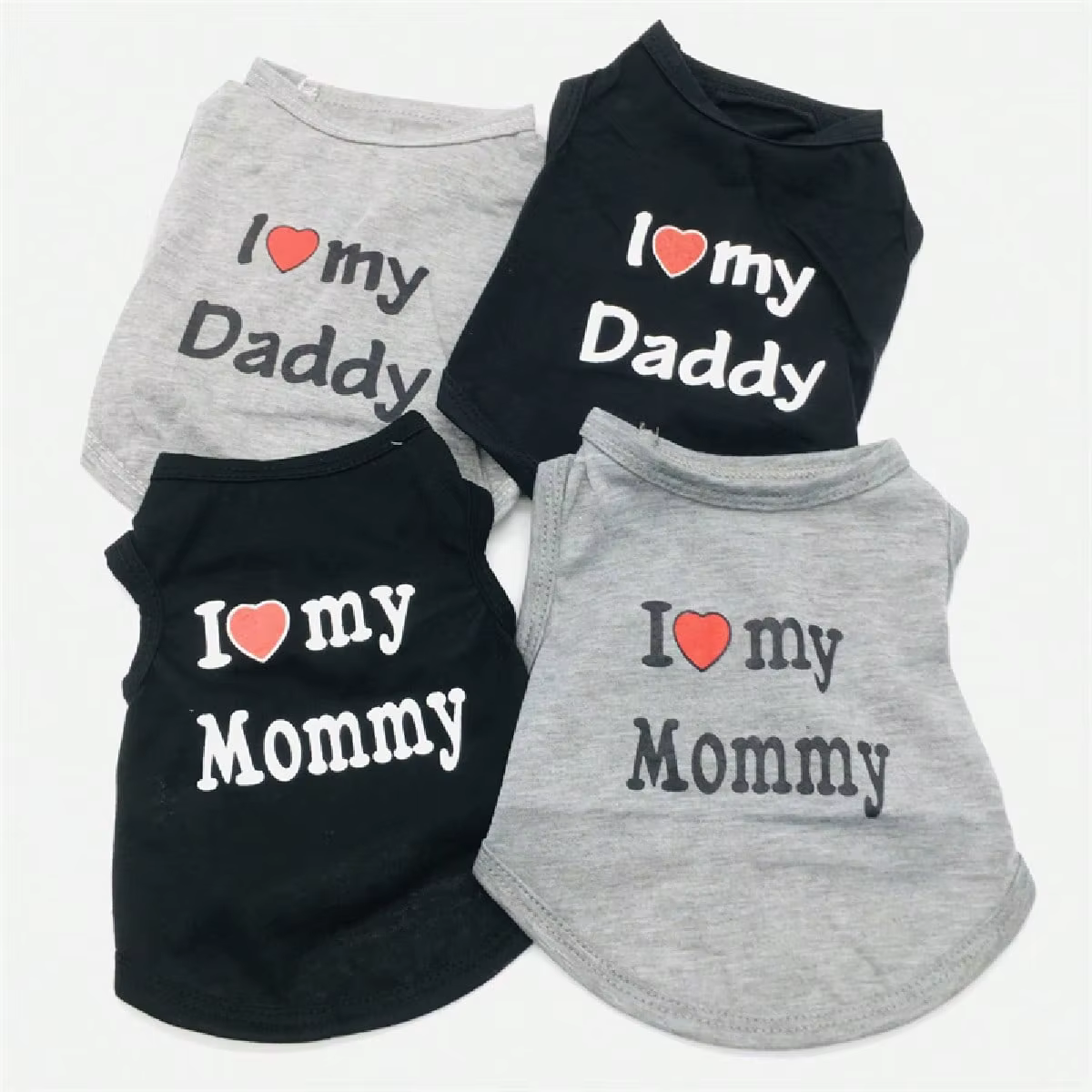 Vestido para Perros, Camiseta de 'Quiero a mi Papá' para Cachorros, Vestido de Verano sin Mangas para Mascotas — imagen 1