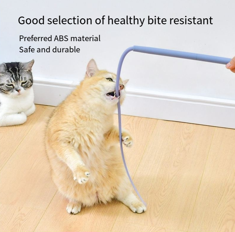 Varilla de juguete interactiva para gatos con cola de ratón en silicona - simulador de caza reemplazable — imagen 3
