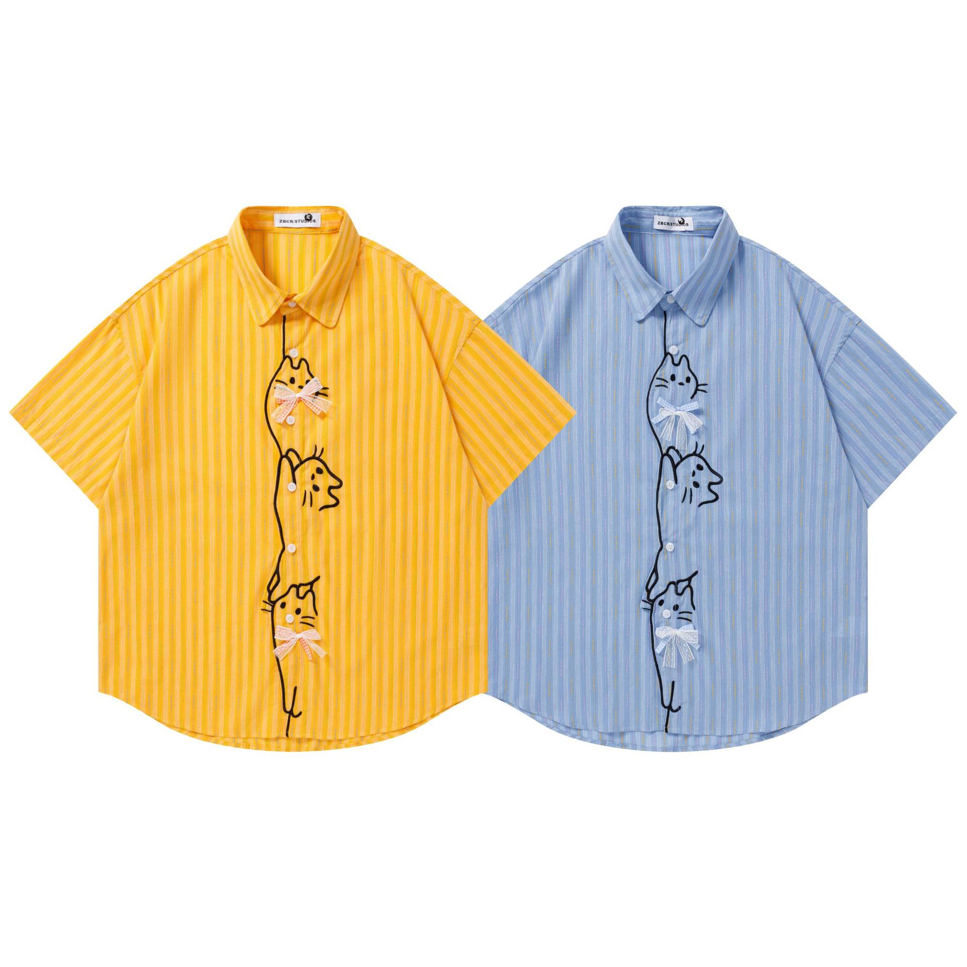 Camiseta corta manga con bordado de gatito adorable — imagen 6
