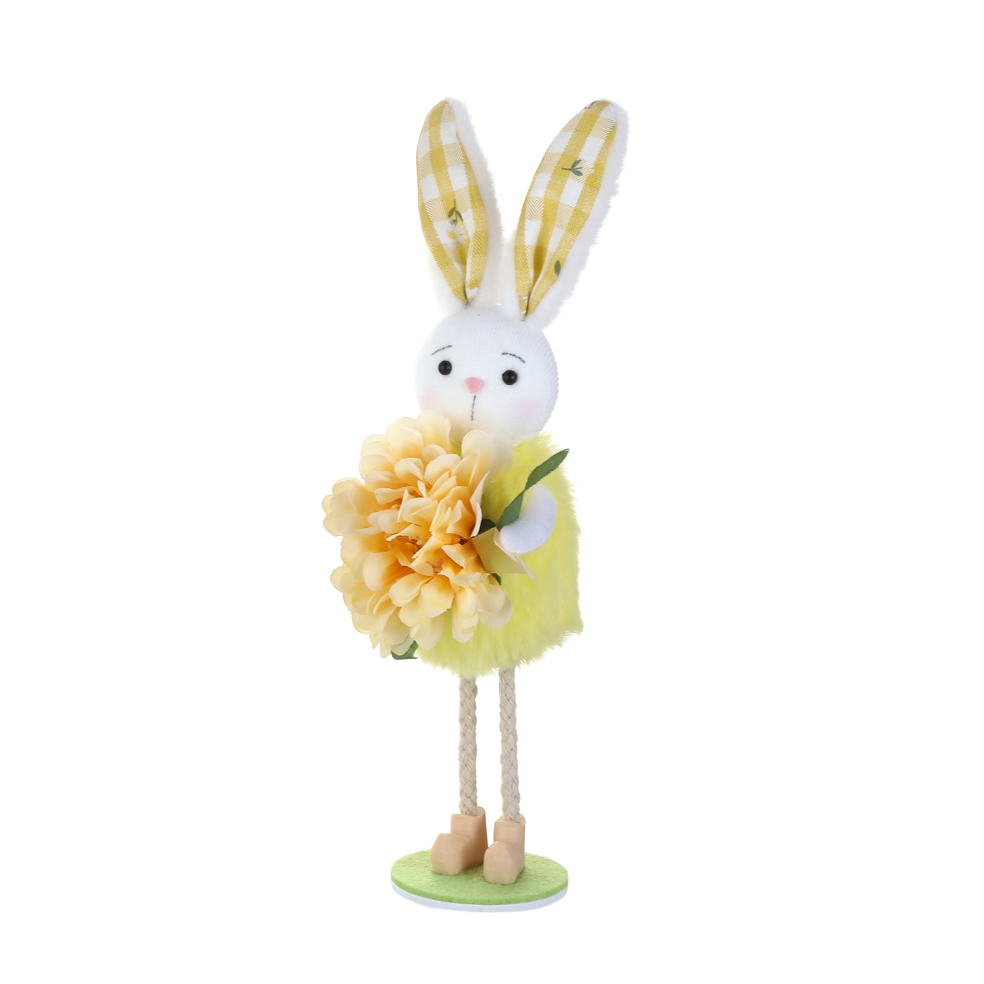 Figura de Conejo para Decoración de Pascua que Se Pone en Pie para Salón, Chimenea o Fiesta con Flores — imagen 7