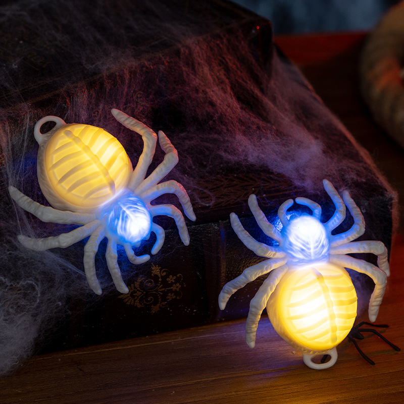 Halloween Decorative Glowing Eye Spider Lamp Party Decoration LED Dual-Color Night Light Candle Light — image 3