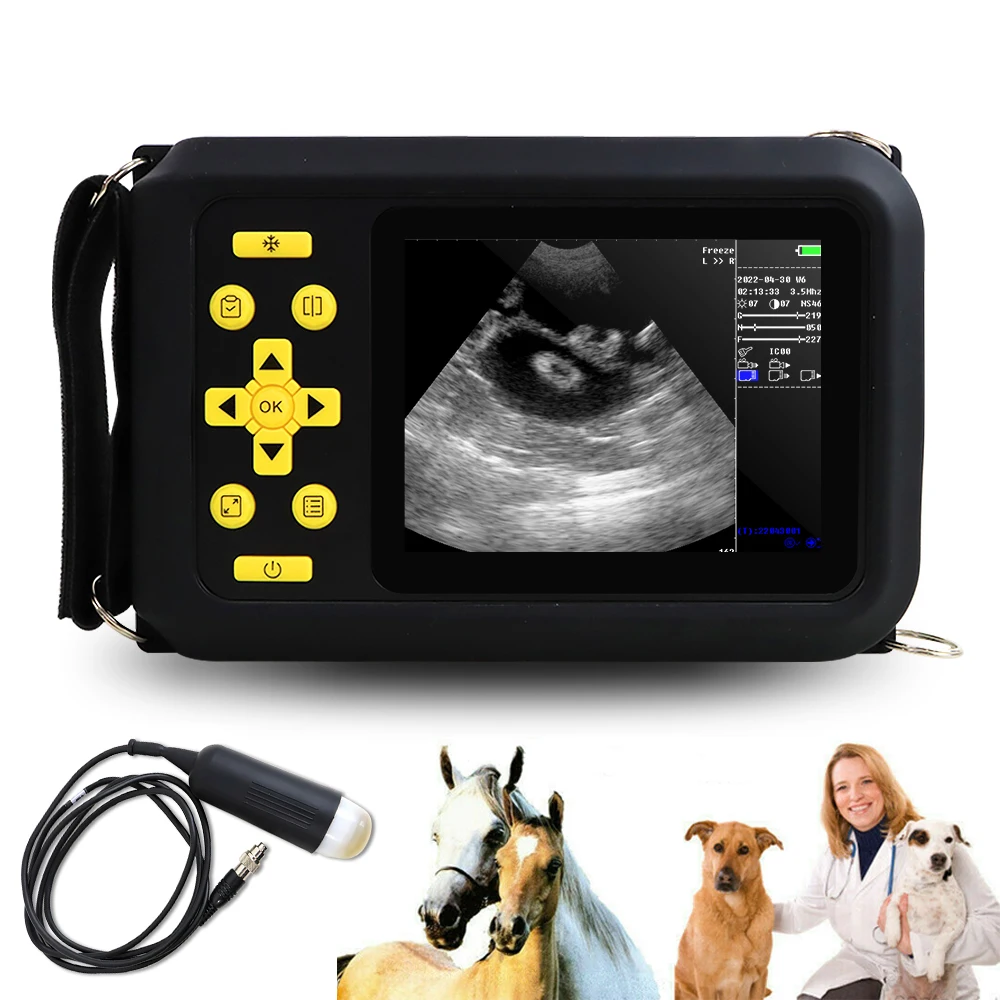 Escáner de Ultrasonido Veterinario Portátil SINOHERO con Probeta de 3,5Hz para Diagnóstico de Embarazo en Ganado y Mascotas
