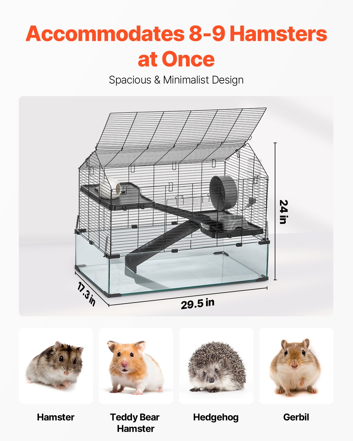 Wire Hamster Cage Habitat 29.5in Pet Rodent Gerbil Mice Small Animal House — imagen 4