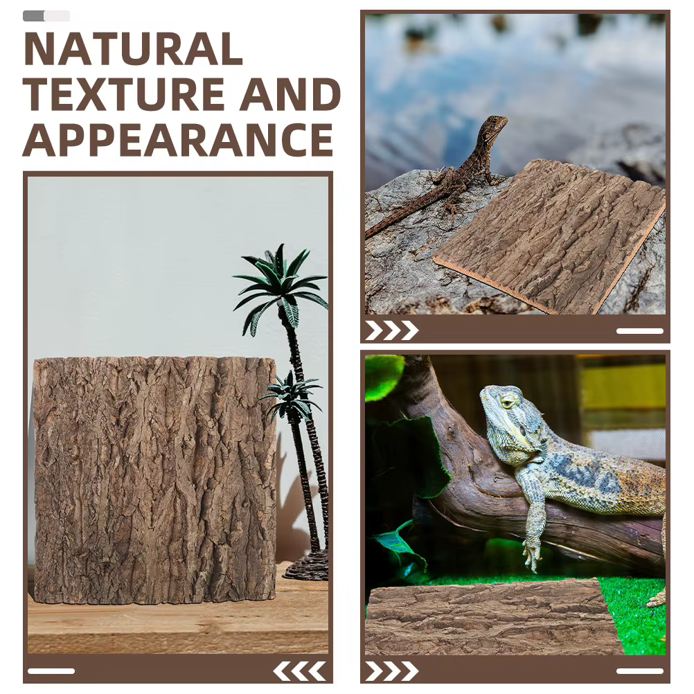 2 fondos de corteza de corcho natural, panel de corteza de árbol para terrarios, escalada de reptiles, acuario, decoración de plantas verdes — imagen 4