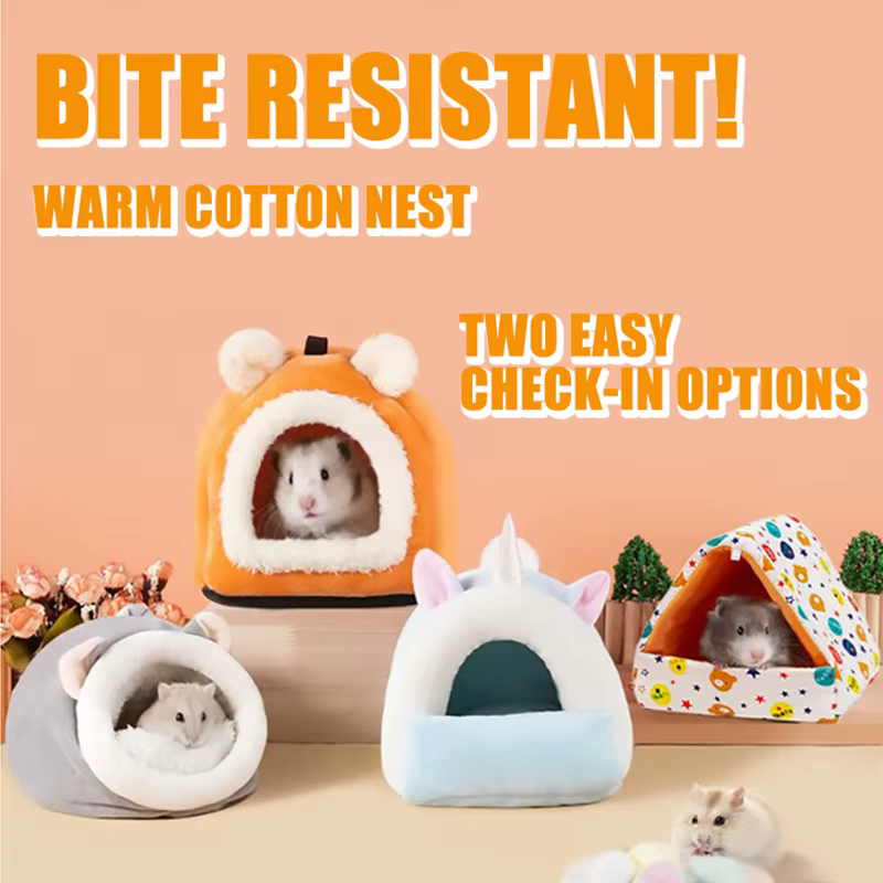 Guinea Pig Bed Hamster Soft Warm Bed Winter Pet Toy Hamster Cage House Hanging House Bed Animal Mice Rat Nest — image 4