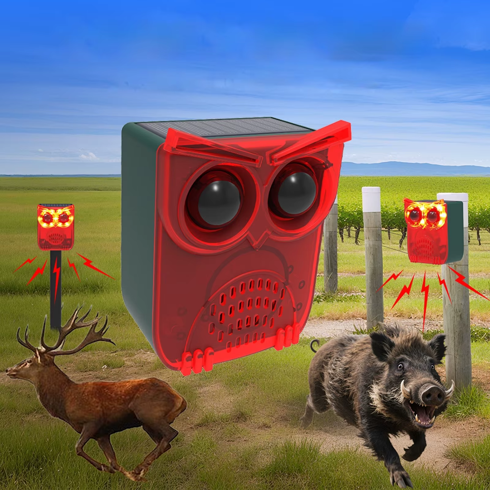 Alarmas de Movimiento Solar para Exterior Seguridad Hogar Repelente Animal Ratas Mapaches Venados Osos y Coyotas — imagen 3