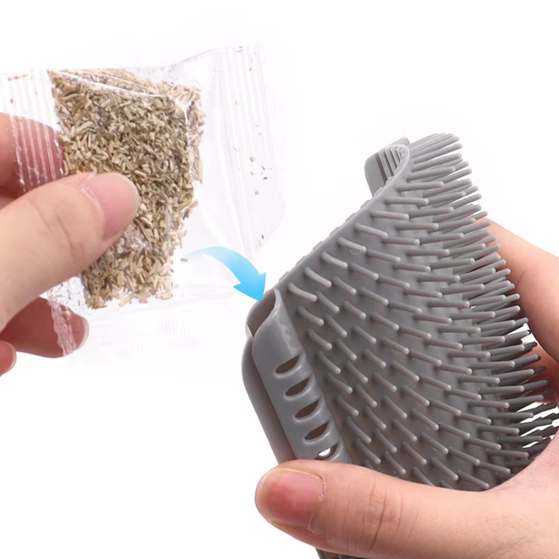 Masajador de rascador para gatos: Cepillo de esquina limpia y belleza, brocha removible, peine desmontable para gatitos — imagen 6
