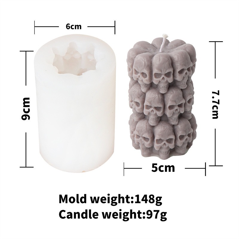 Crow Skull Candle Mold Halloween Creative Three-dimensional Skull Aromatherapy Plaster Ornament Mold — image 3