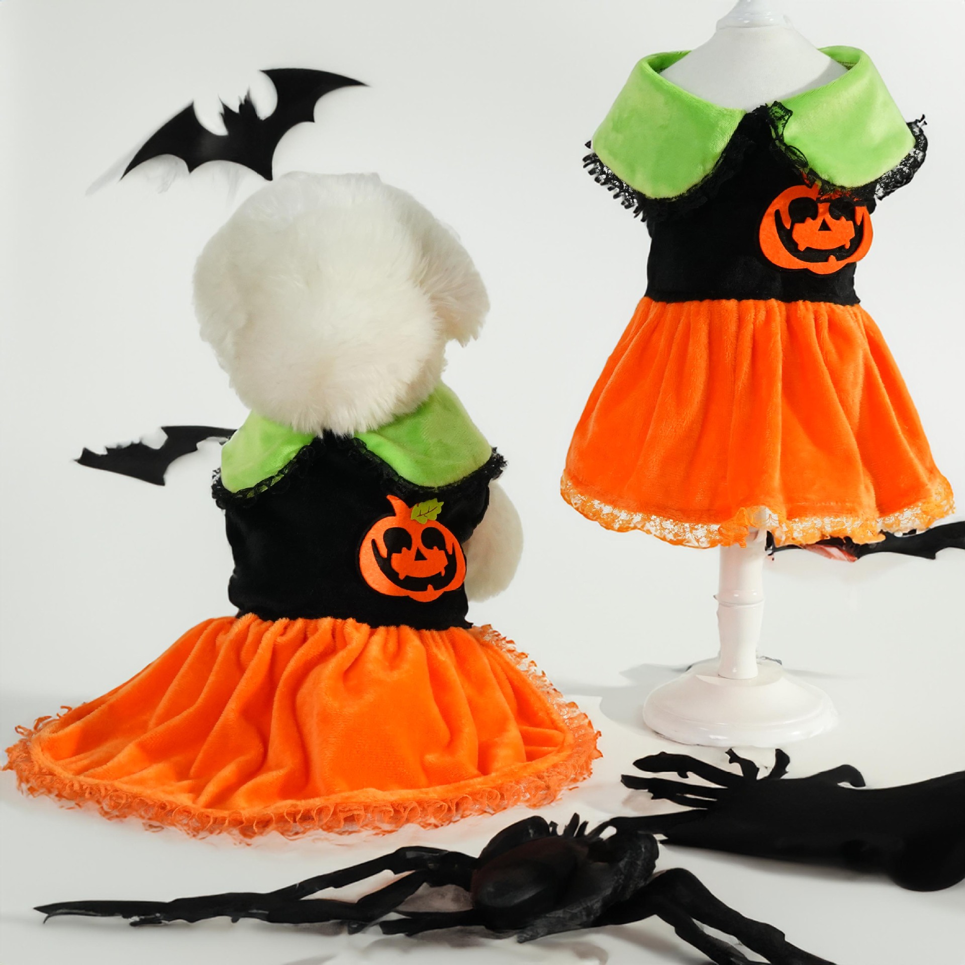 Halloween Pumpkin Collar Dress for Small and Medium DogsPet Dog Clothing — image 3