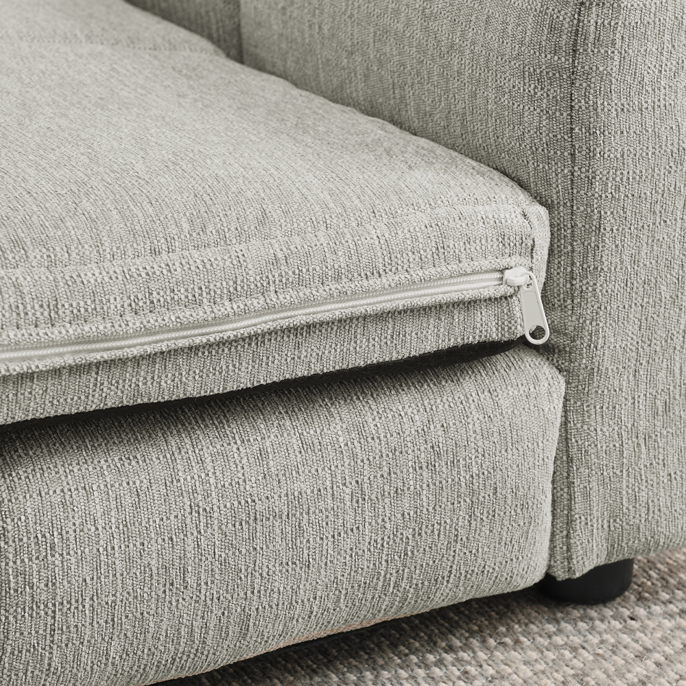 Sofá para Perros Grande y Comodo con Soporte Elevado, Mueble de Piel de Lino Moderno en Beige — imagen 4