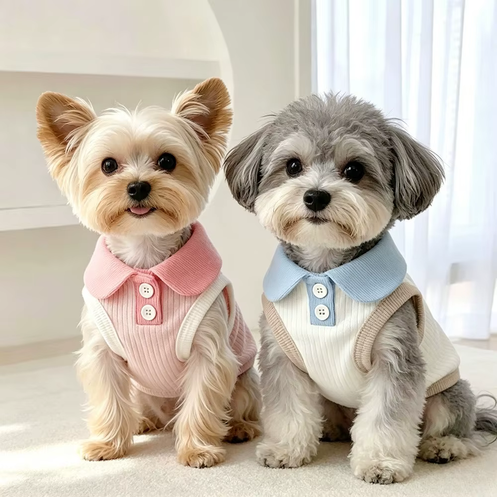 Fashion Pet Polo Shirt Spring Summer Breathable Casual Dog Clothes Soft Skin-friendly Puppy Sweatshirt for Small Medium Breeds — image 1