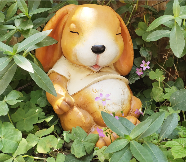 Garden decoration decorations, garden cartoon rabbits, sleeping rabbits — image 8
