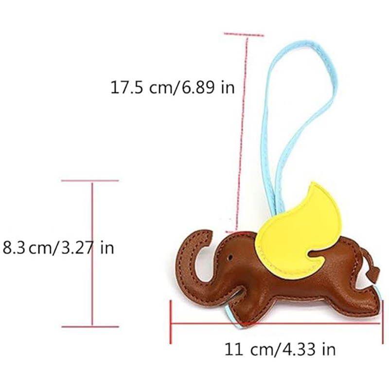 Cadena de Clave con Elefante Adorabilísimo: Accesorios de Cuero PU Estilosos para Celulares y Bolsas Chic — imagen 2