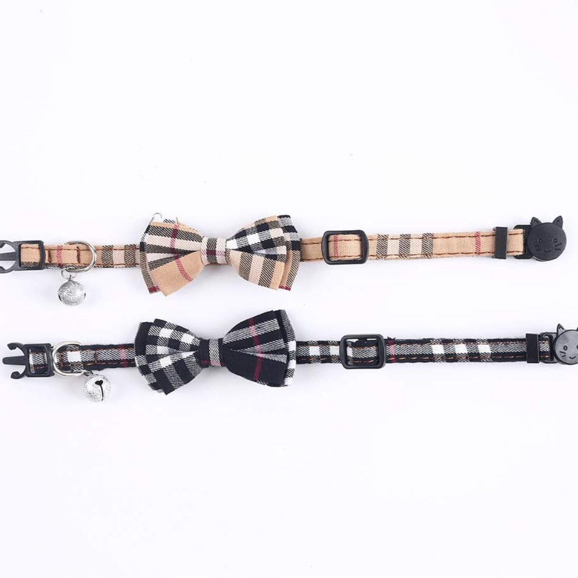 Collares de Gato Seguro con Corte Automático y Adorable Laço de Cinta con Sonido Melódico - 2 Piezas Collar de Gato para Gatos y Kittenes con Estilo Plaid y Removible — imagen 3