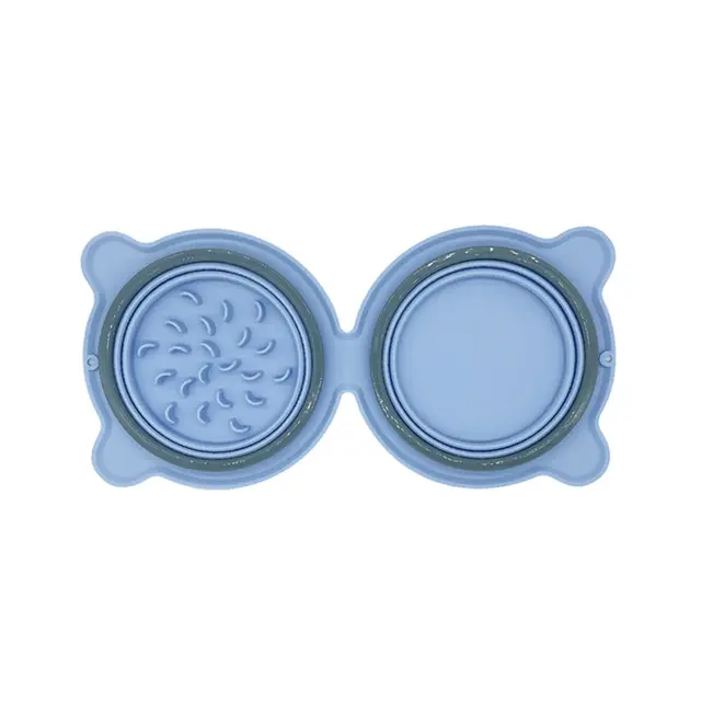 Collapsible Silicone Double Dog Bowl, Travel Dog Bowl, Collapsible Slow Feeder Bowl, Spill and Anti-Flip Mat — imagen 8