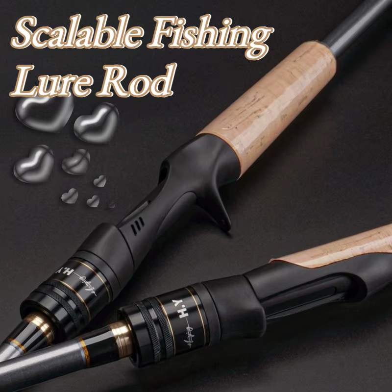 Outdoors Carbon Four Section Fishing Lure Rods Portable Scalable Fishing Lure Rod Lightweight Durable Fish Rod Tackle Supplies — image 1