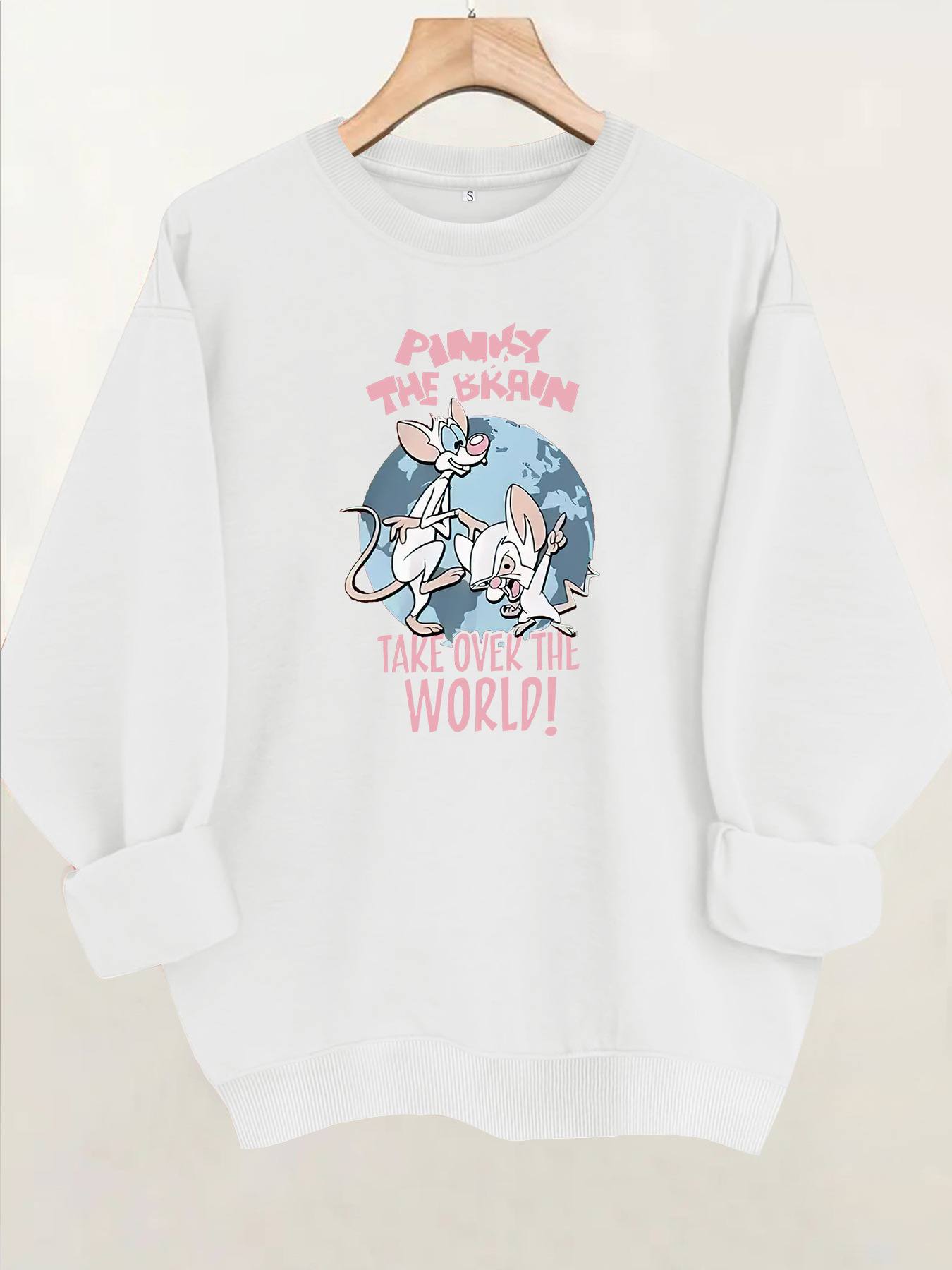 Mouse letter printed fleece hoodie — image 7