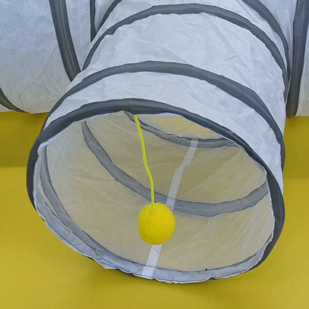 White Cat Tunnel Pet Supplies Funny Kitten Toys Foldable Toys For Cat Pet Training Interactive Fun Toy Play Tunnel Tube — image 6
