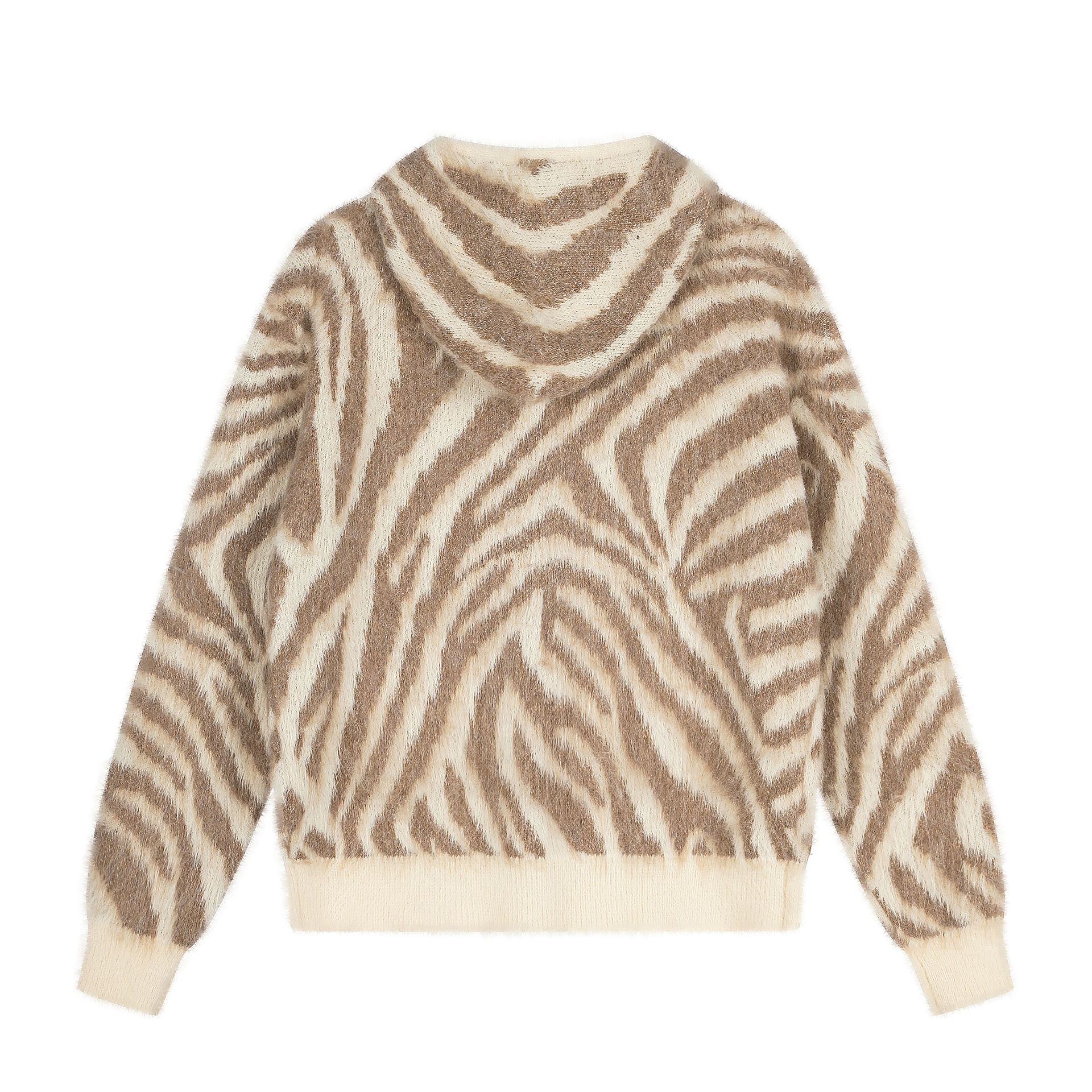 Zipper Zebra Pattern Sweater — image 5
