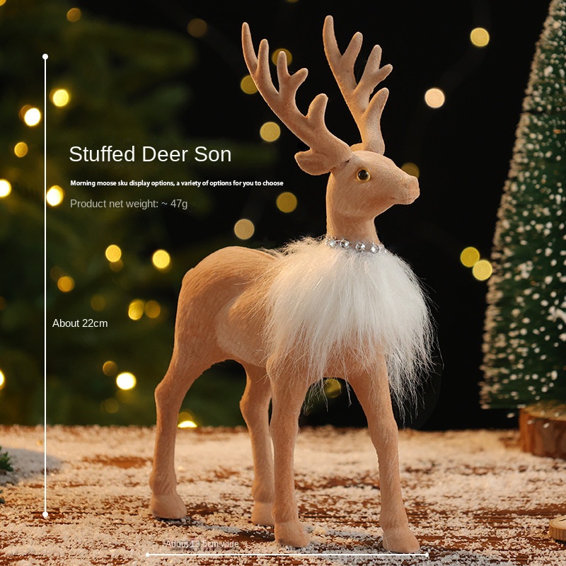 Reindeer Ornament Christmas Decoration Realistic Reindeer Decorative Figurine Gift Christmas Decorative Item — image 8