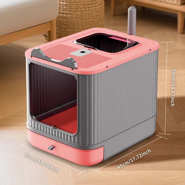 Caja de Arena para Gatos Elevada y Hermética Rosa Elf, Hecha con Materiales Resistentes y Duraderos, Ideal también para Hogares con Varios Gatos — imagen 5