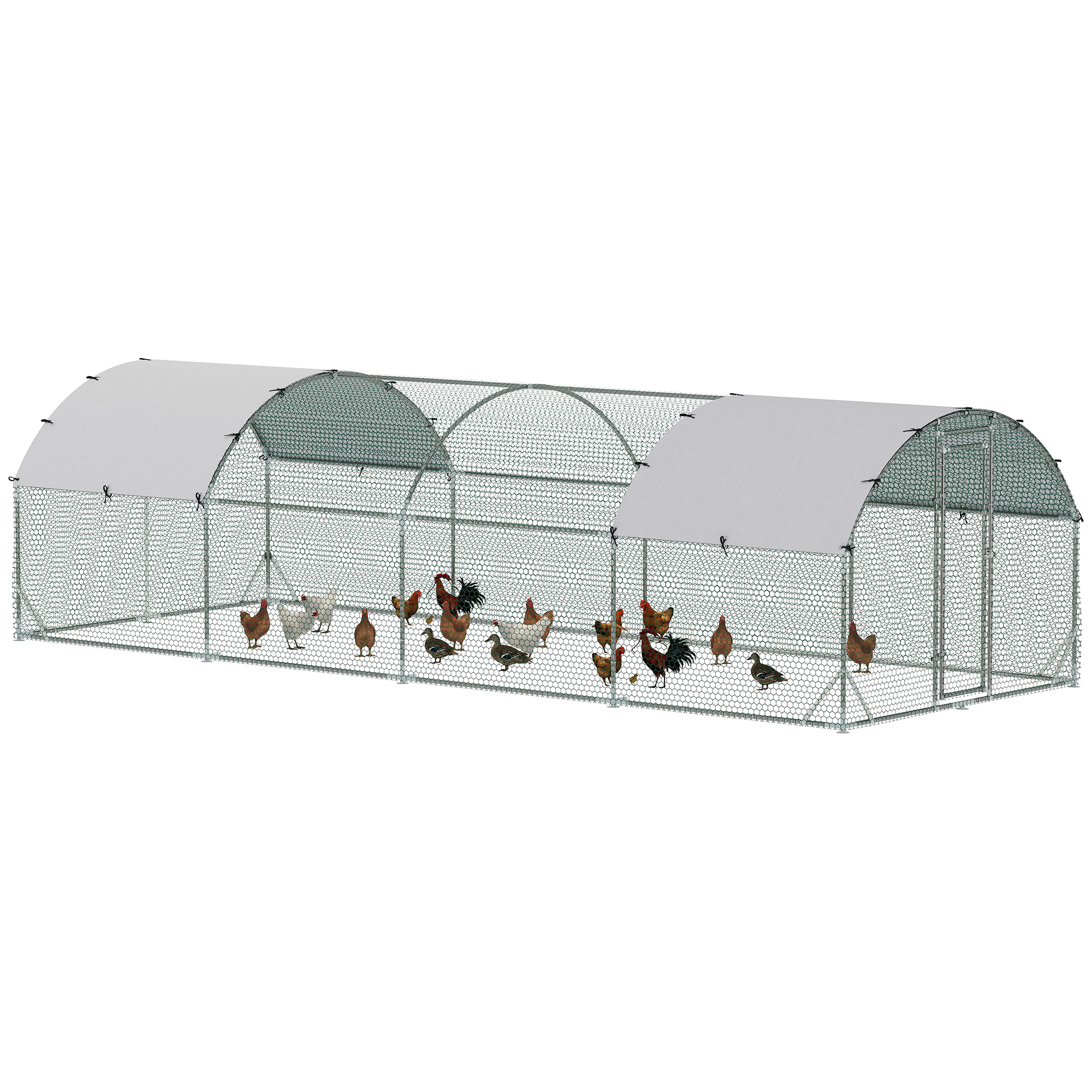 9.2'W X 24.9'D X 6.5'H Chicken Coop Large Metal Chicken Coop For Yard, Outdoor, Duck, Rabbit — image 5