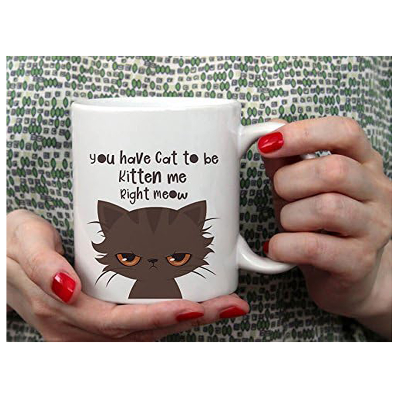 Taza de Café Divertida para Hombres y Mujeres - Tienes Gato que Debe Ser Un Gatito: Amantes de los Gatos Ríos en una Taza de Café y Té 325ml — imagen 5