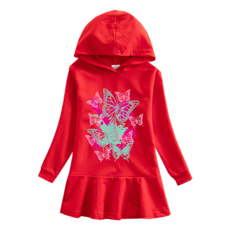 Girls' butterfly hooded sweatshirt dress — image 10