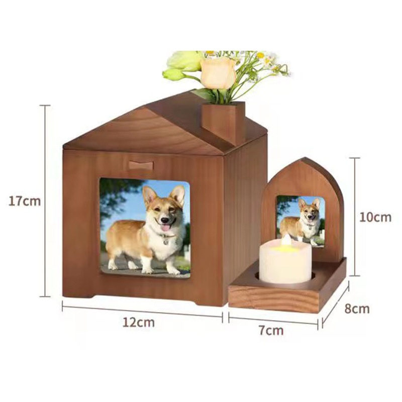 Pet Urn Solid Wood Memorial Wooden Box Animal Cremation Funeral Products — image 3