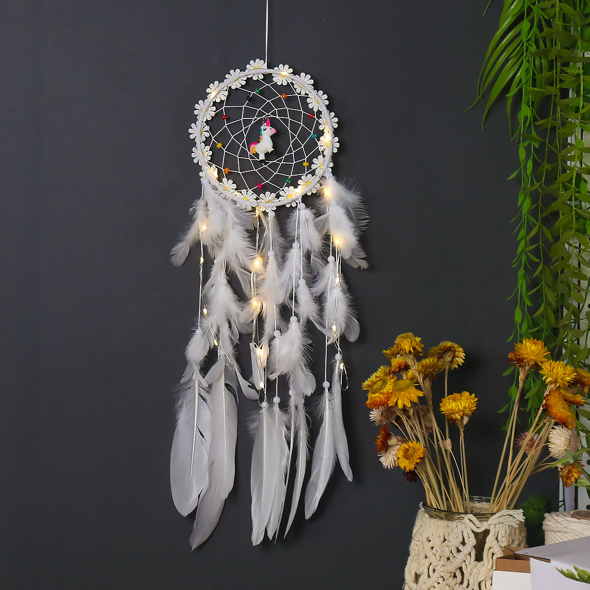 Bedroom Pendant Creative Unicorn Dream Catcher Sen Department Retro Shop Decoration Pendant Wedding Gift — image 2