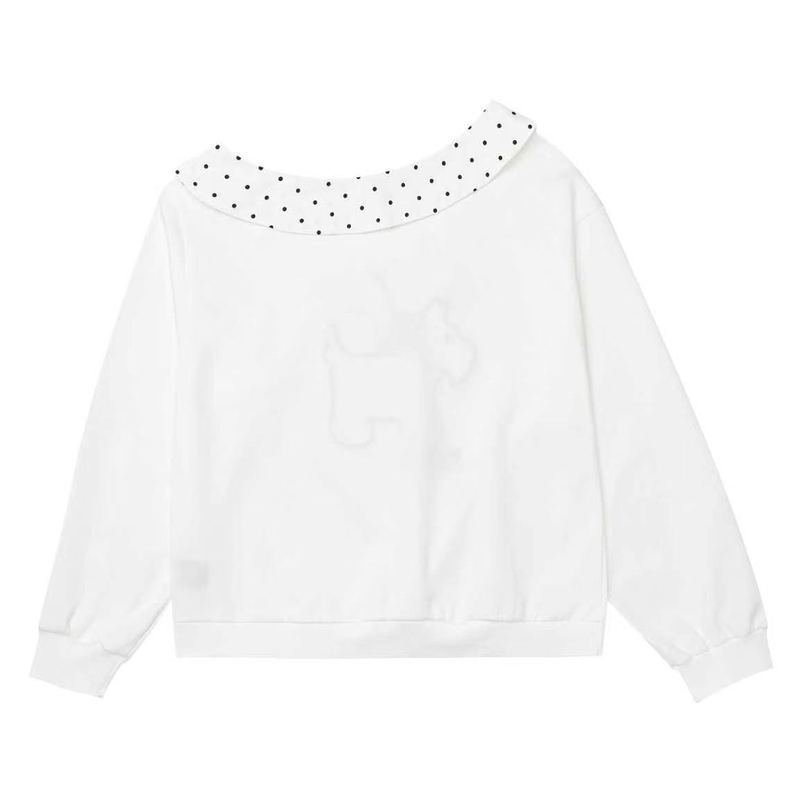 Polka dot doll collar dog embroidered long sleeved sweatshirt — image 3