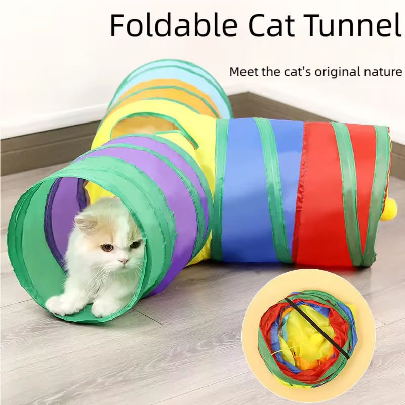 Túnel de Gato: Juego Interactivo para Felinos con Hoyo de Mirada y Espacio de Ejercicio — imagen 2