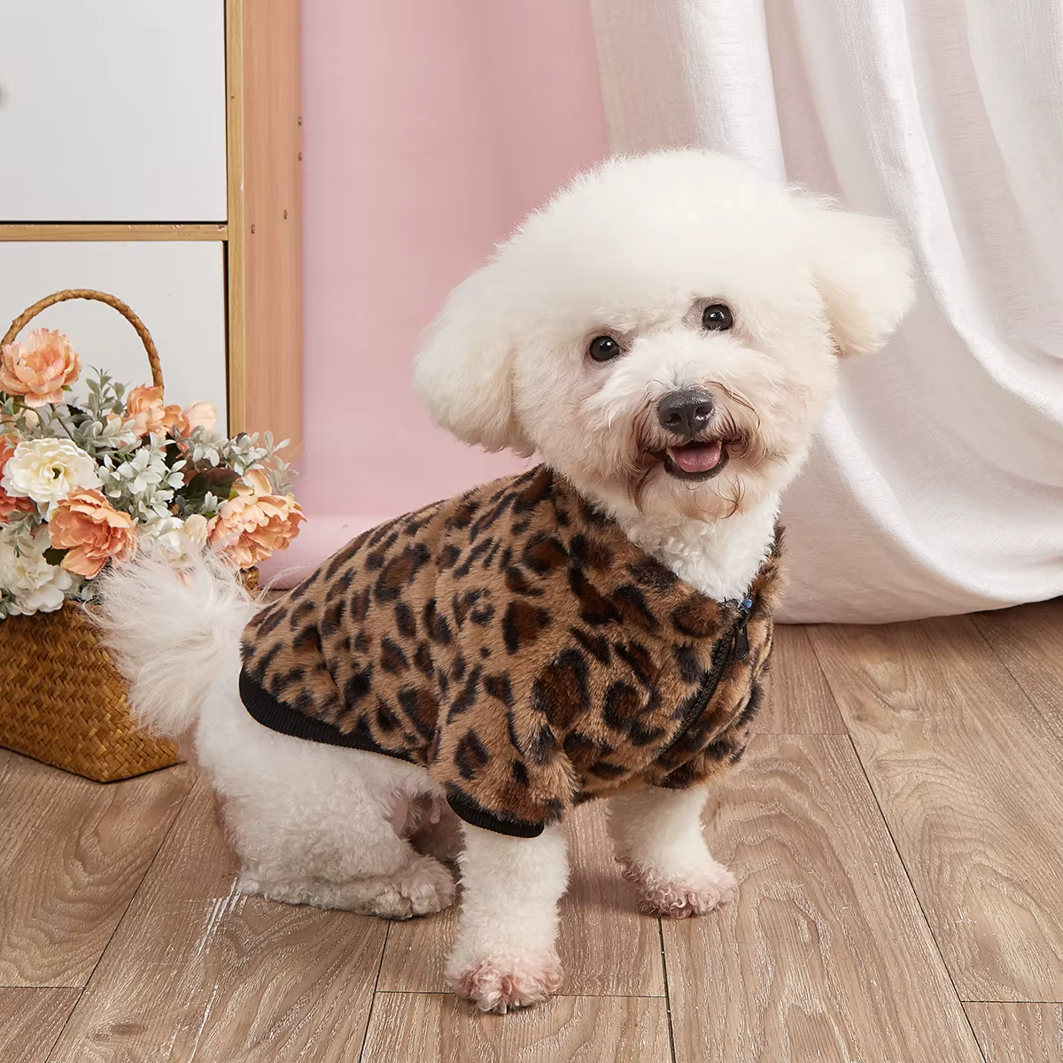 Ropa para Mascotas: Camisetas de Leopardos Coloridas para Perros y Gatos - Chaquetas de Pelo Fino para Otoño e Invierno — imagen 3