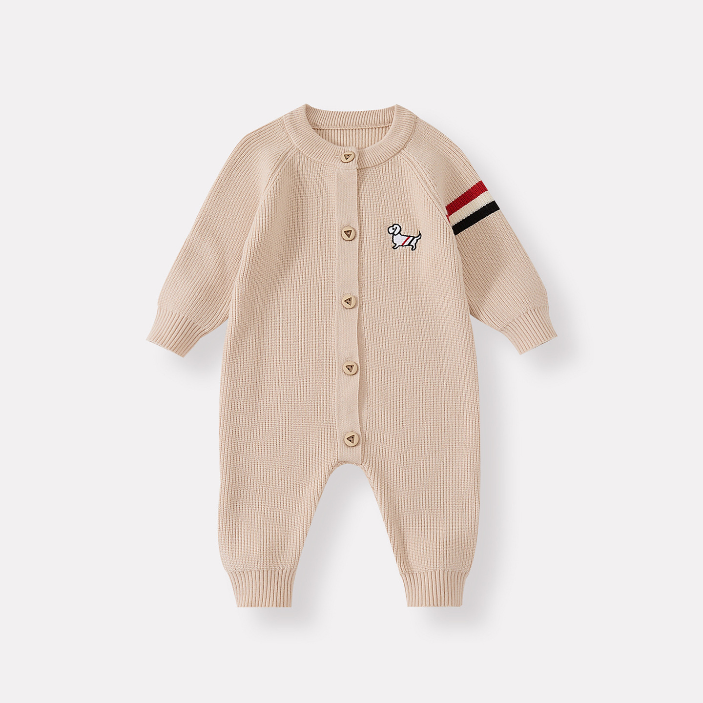 Romper de punto para bebés con bordado de perro, chaqueta de cuerpo para bebé — imagen 8