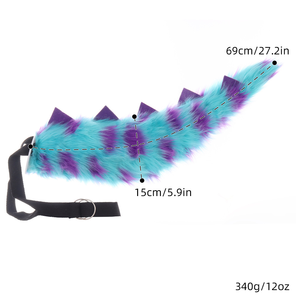 Halloween Green Dinosaur Tail Cosplay Monster Sulley Tail Adjustable Children's Performance Stage Prop — image 5