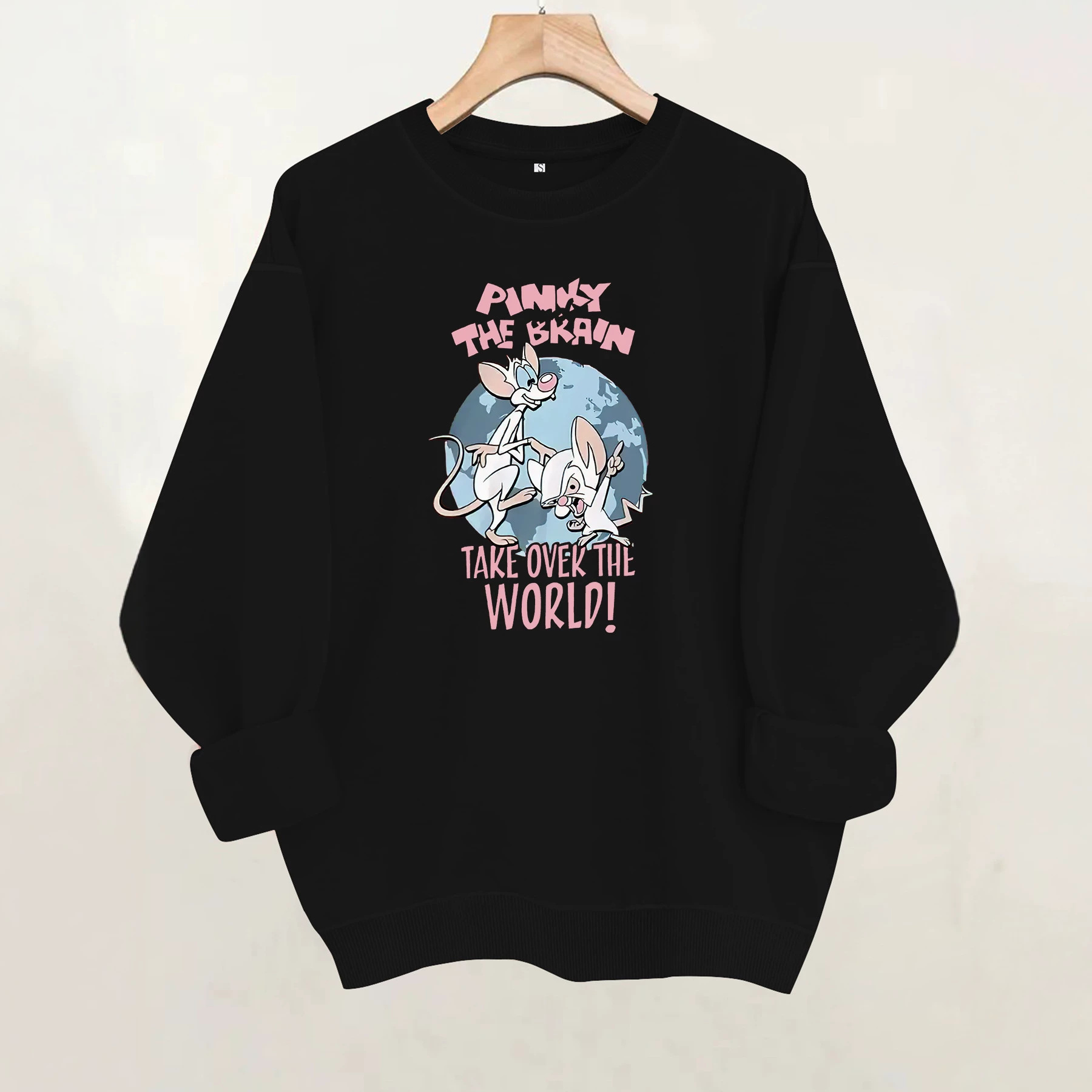 Mouse letter printed fleece hoodie — image 6