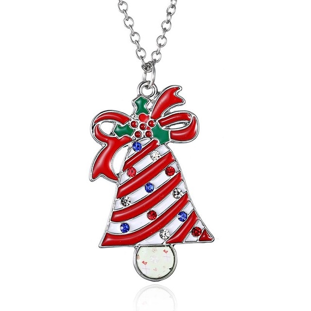 Collar de Navidad Rinhoo con Enamel y Diseño de Ositos, Ciervos y Árboles de Navidad Pendiente de Cuello Regalo de Año Nuevo — imagen 8